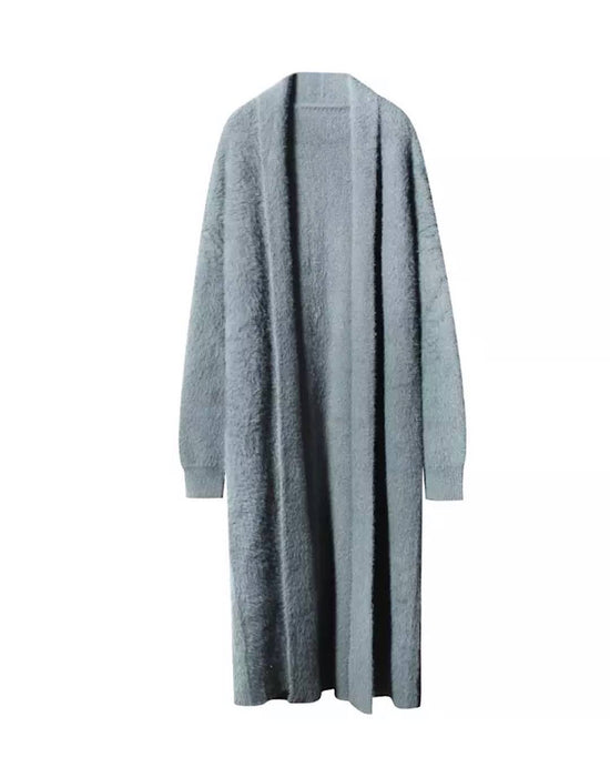 Maxi Mohair Faux Mink Cashmere Oversized Cardigan - Beyazura.com