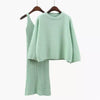 Cashmere Soft Ribbed Knit Dress And Long Sleeve Sweater Cashmere Two Piece Set - Beyazura.com