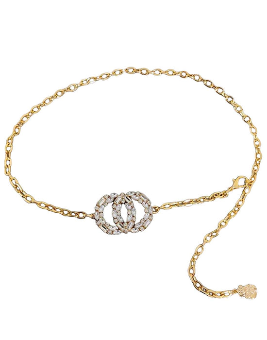 Crystal Gold Chain Belt - Beyazura.com