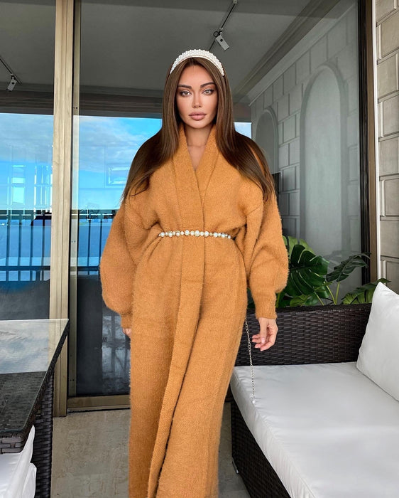 Maxi Mohair Faux Mink Cashmere Oversized Cardigan - Beyazura.com