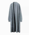 Mohair Faux Mink Cashmere Oversized Cardigan In Black - BEYAZURA.COM