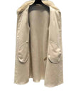 Fox Fur Trimmed Wool Coat - Beyazura.com