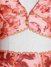 Long Sleeve Bra Top And Ruffle Skirt Set - Beyazura.com