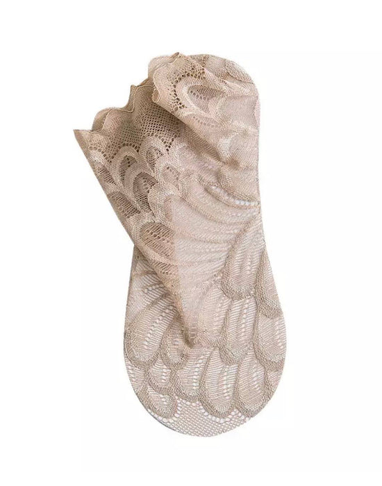 Sheer Low Cut Lace Socks - Beyazura.com