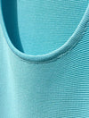 Short Knit Dress With Slit Hem - Beyazura.com