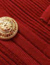 Bandage Metal Buttoned Knit Top - Beyazura.com