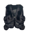 Fox Fur Sheepskin Leather Fur Coat - BEYAZURA.COM