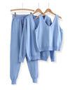 Three Piece Camisole Cardigan Trousers Set - Beyazura.com